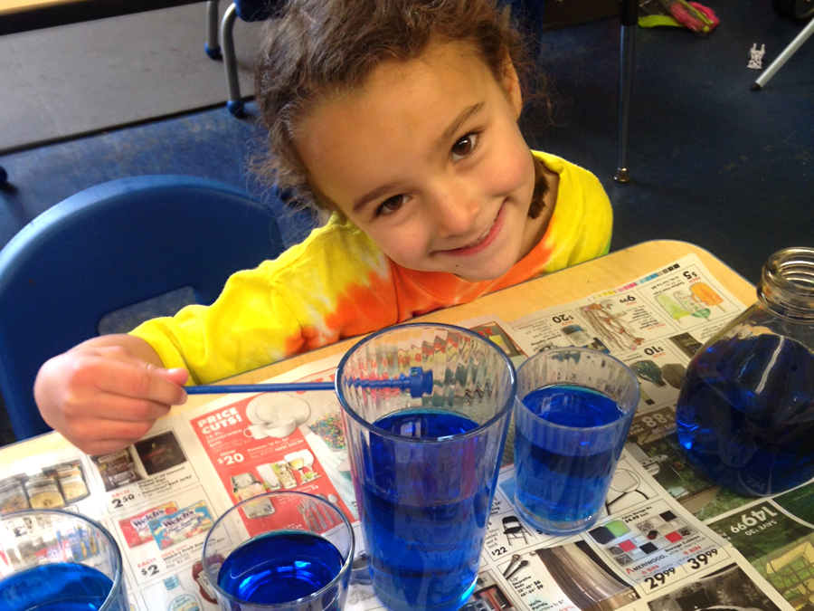 Preschool student enjoying a classroom activity